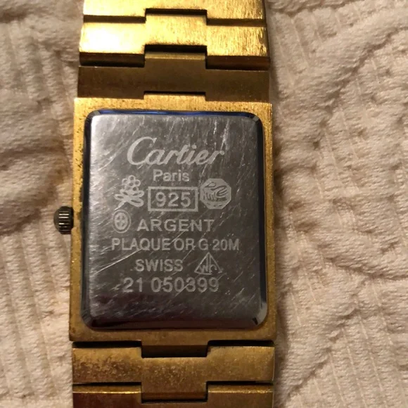 Men’s luxury VTG  Cartier argent Swiss rare Gold finish diamonds Watch - Picture 5 of 8